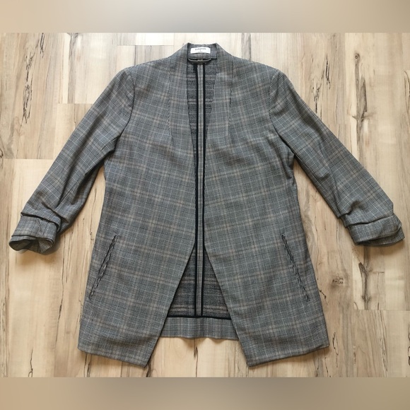 Babaton Black and White Plaid Power Hip Blazer - Picture 2 of 9